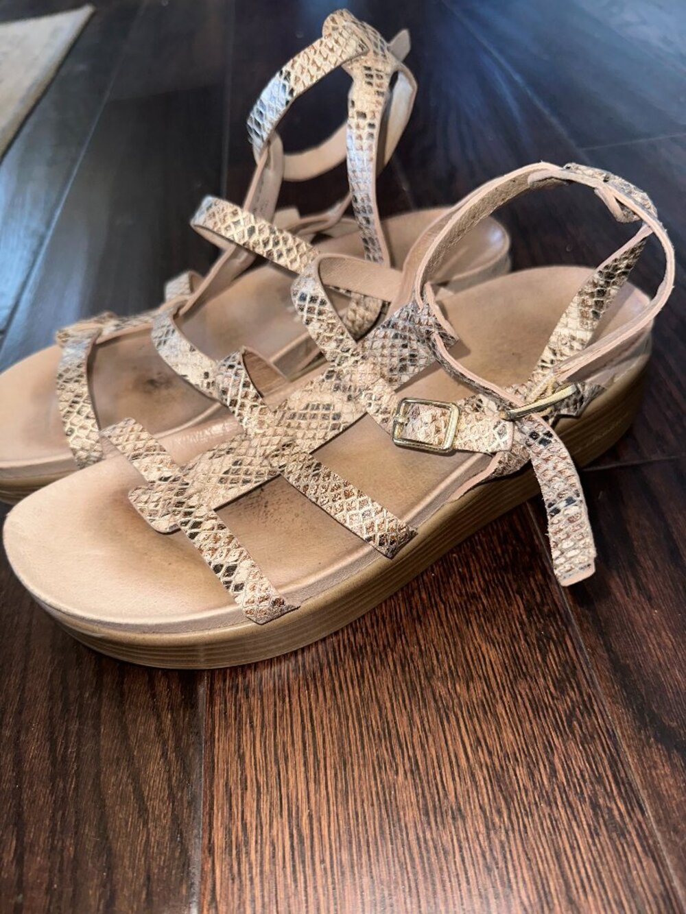 Donald Pliner Women's Snakeskin Print Platform Sandals